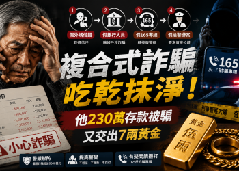 複合式詐騙連環設局！基隆男子230萬元存款遭騙，再交出7兩黃金血本無歸