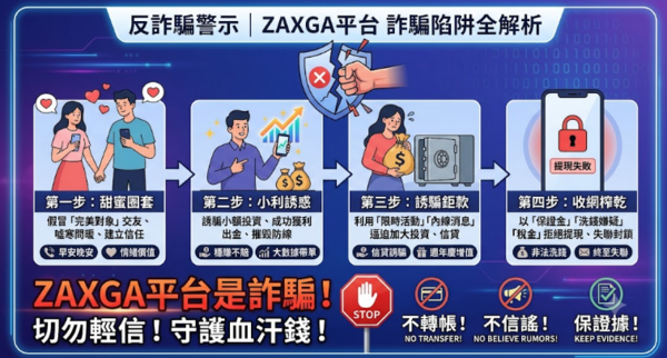 〖ZAXGA投資詐騙〗 警示只要穩賺不賠😨那就是詐騙❗️ ZAXGA已經被165多次通報為詐騙平台