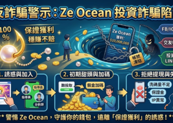 權威效應的偽造：「Ze Ocean」平台如何給自己貼上「政府支持」的假標籤