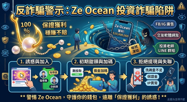 權威效應的偽造:「Ze Ocean」平台如何給自己貼上「政府支持」的假標籤