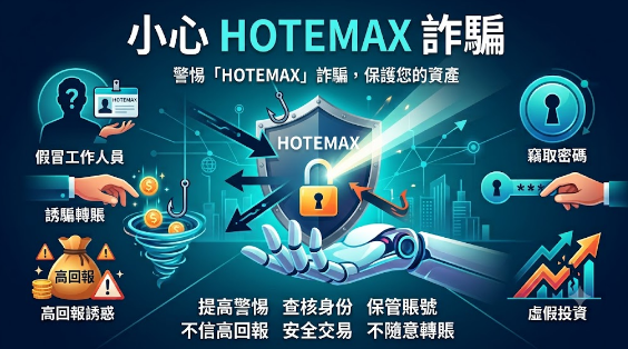 🚨HOTEMAX投資詐騙警示:別再讓貪念與信任成為詐騙的破口!在這個網路資訊發達的年代,「投資」早已成為許多人追求財富自由的捷徑之一。但同樣地,「HOTEMAX」也搭上了科技的順風車,換上專業的外表、包裝成高獲利的投資平台,一步步誘導投資人陷入陷阱。