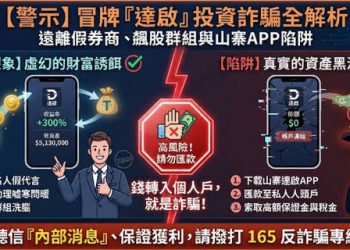 假投資真吸金？一文教你撕下「達啟」平台的偽冒假面